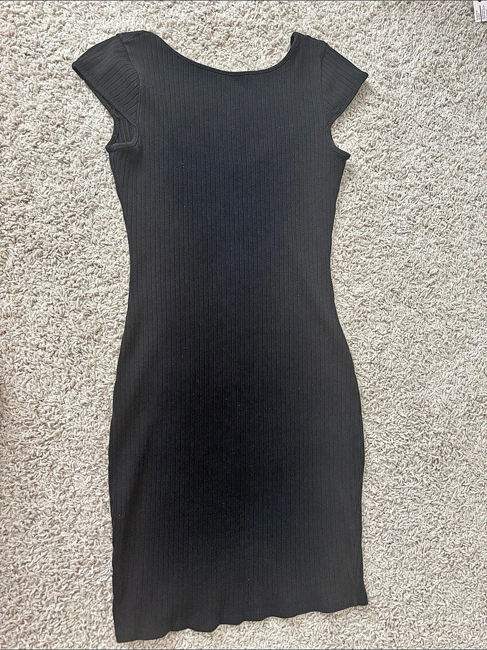 Heart & Hips Ribbed Mini Dress in Black Size Large